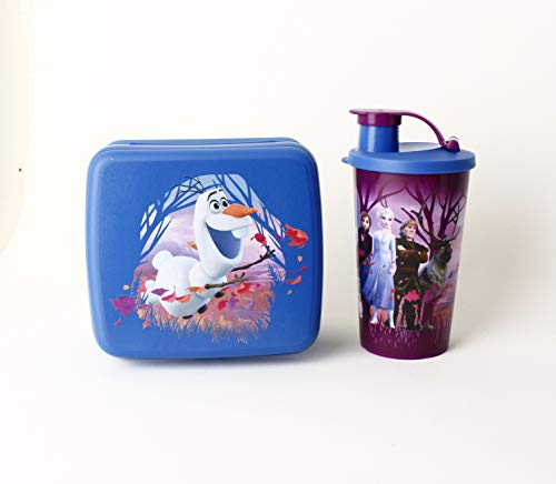 TUPPERWARE Anna UND ELSA Sandwichbox Motiv Olaf + Trinkbecher 330ml + Kugelschreiber
