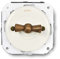 Fontini Interruptor - conmutador vintage Garby Colonial para pared - Estilo retro para hogares, hoteles, casas rurales u oficinas - Porcelana blanca con lazo haya envejecida - Interruptor
