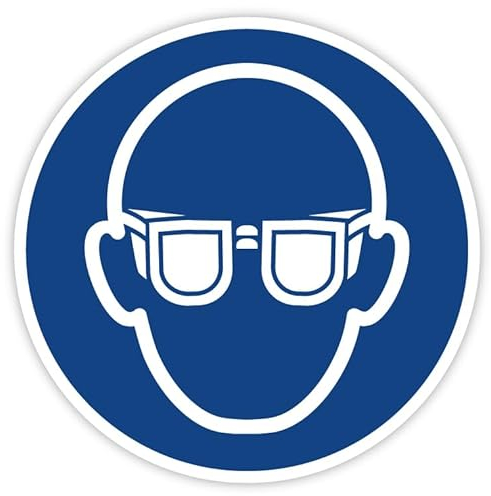 Aufkleber Gebotszeichen „Augenschutz benutzen“ Folie nach ISO 7010 Blau M004 | Ø 5-30 cm Made in Germany, Größe: Ø10 cm