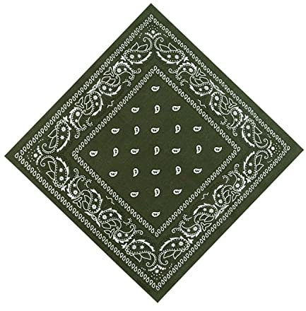 Trimming Shop Baumwolle Unisex Bandana Stirnband Schal Breite Kopf Wrap Multifunktionstuch für Armband Kopfbedeckung Raves Reiten Wandern Radfahren Outdoor-Aktivitäten 54cm, olivgrün, 6 5/8