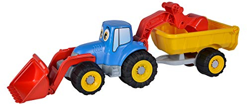Simba 107134505 - Traktor mit Anhänger, Länge 54cm, Sandkasten, Sandspielzeug