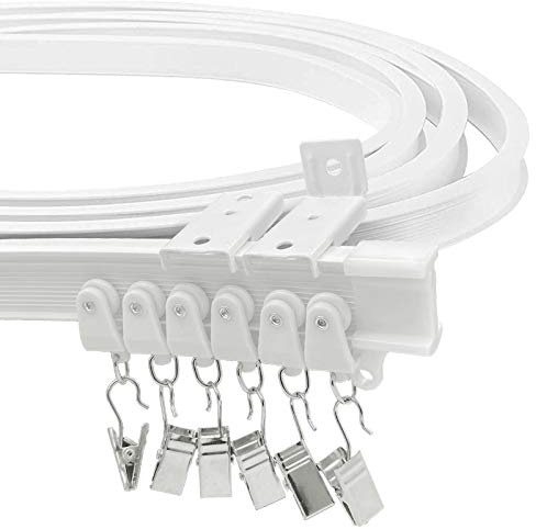 Flexible Ceiling Curtain Track System with Clips for Bay Window