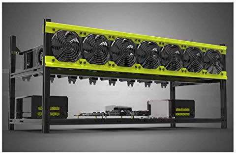 Professionelle 6/8 GPU Miner Mining Case Aluminiumrahmen Mining Rig für ETH Zec / Bitcoin Crypto-Münze Währung Mining Veddha (V3D-8GPU + 7Fans)