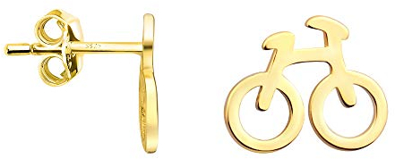 SOFIA MILANI - Damen Ohrringe 925 Silber - vergoldet/golden - Fahrrad Ohrstecker - 21018