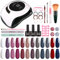 Btiztlla Gel Nail Polish Kit with 120W LED Light, 12 Colors White Nude Glitter Gel Nail Polish Set, UV LED Nail Lamp, No Wipe Base Top Coat, Manicure Tools, Starter Kit for Beginner DIY at Home