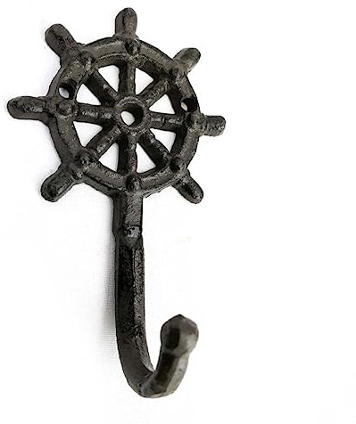 Dragimex Steuerrad Kleiderhaken aus Gusseisen