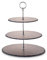 ECHTWERK EW-ET-1780 Etagere-/ Servier-Ablage für Gebäck, Obst, Käse und Dessert aus Naturschiefer mit 3 Ebenen und Metallgriff, Silber-Edition, Ø Schieferplatten ca. 20/25/ 30 cm, Steingut