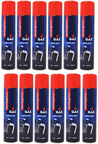 Vani 12x Universal -Near Zero impurities- Feuerzeuggas Nachfüllgas Feuerzeug + 1 Feuerzeug
