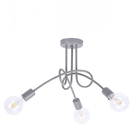 Light-Home Lampara de Techo Colgante Industrial Edison - Lámpara de Techo Modernas para Salón Dormitorio y Cocina - Metal - Cemento