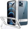JETech Case for iPhone 12 Pro Max 6.7-Inch with Stand, Support Wireless Charging, Slim Shockproof Bumper Phone Cover, 3-Way Metal Kickstand (Clear)
