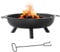 Outsunny Brasero cheminée Foyer extérieur Rond en Acier avec tisonnier diamètre 63 cm - Noir