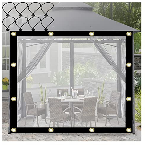 BDSHL Markise Durchsichtig Seitenwand Pavillon Transparent mit Elastischer Kordel Leicht Haltbarer Mehrzweck für Garage/Pavillon/Gartenarbeit (Color : A, Größe : 5x5m/16.4x16.4ft)