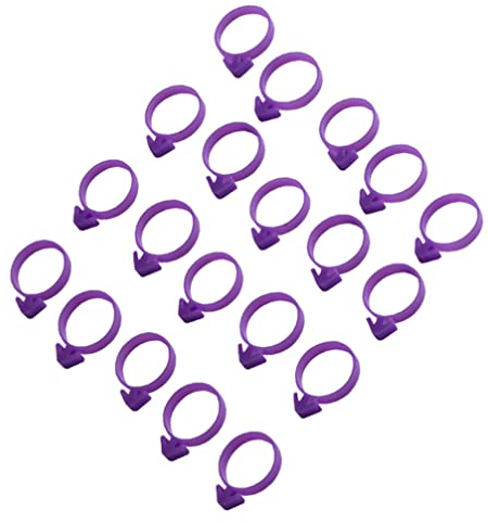 DOITOOL 50 Pièces Attaches pour Poche à Douille Pinces pour Poche à Douille Pinces pour Attaches De Poche à Douille Clips De De Cuisson Joints Bracelet en Silicone Violet Gâteau