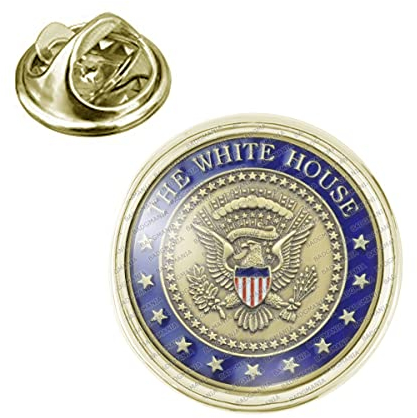 Badgmania Pin's Doré 20mm USA Service Secret United States Aigle Pygargue Maison Blanche Logo 18mm Pins Bouton Epinglette