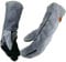 WZQH 40CM, 500℃, Leder Schweißhandschuhe Extra Groß,Hitze/feuerbeständig,Handschuhe für Grill,Ofen,Kamin, feuerwehr,Tig,Mig,Backen,Herd,schmiede,Topflappen,Haustierbeißschutz.Schwarz/Grau XL