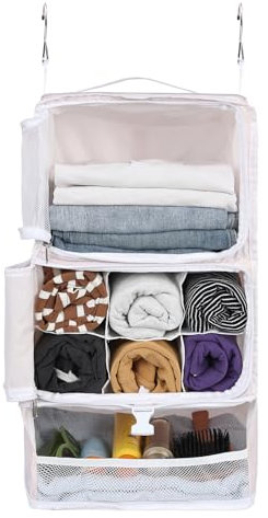 Surblue Hängeregal Reisetasche Kompressionspackwürfel für Koffer Zusammenklappbar mit Erweiterungsschicht Große Kapazität Rosa XL