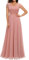 ECDAHICC Robe Longue Élégante en Dentelle à Volants - Col en V - Manches Courtes - Taille Haute - Demoiselle d'Honneur - Soirée, Rose 2., XL
