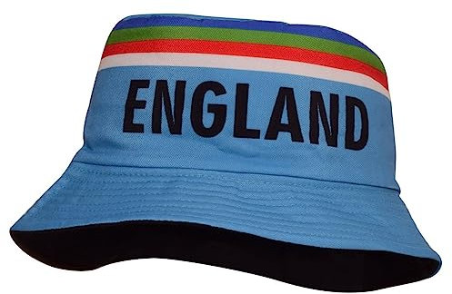 Ashes Cricket Bucket Sun Hat| UV Protection| England vs Australia| Reversible | Ideal for Cricket Enthusiasts| Outdoor Headwear |Fisherman Hat| Shade Hat| Mens Womens England Blue (1 Pack)