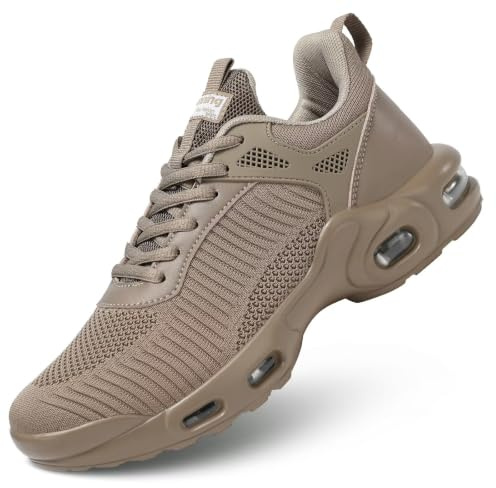 Scarpe da ginnastica da uomo, alla moda, antiscivolo, per atletica, sport, tennis, basket, Beige, 40 EU
