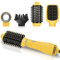4 IN 1 Haartrockner Warmluftbürste Set, PARWIN PRO BEAUTY Styler-Set, Föhnbürste Lockenbürste mit 4 Aufsätze zum Trocknen, Glätten, Volumen und Stylen, Ionen Pflege (Gelb)