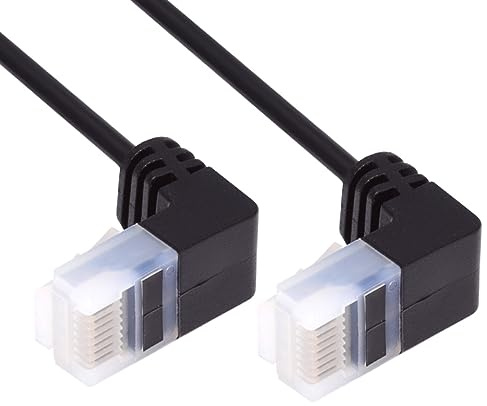 CY - Cavo Ethernet Cat6 ultrasottile e sottile, RJ45, angolato verso il basso, 25 cm, cavo di rete UTP, cavo patch, 90 gradi, Cat6a LAN per laptop, router, TV box