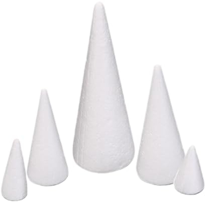 Baoblaze 5 Stück Schaumstoff-Kegel für Weihnachtsbaum, Styropor-Kegel, Schaumstoff-Baumkegel für Tischdekoration, Hochzeit, Party, Festival, Malerei