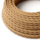 HALOTEC Cable textil electrico trenzado 5 metros | Cable textil lampara decorativo tela yute cuerda 2 hilos 2x0 75mm2 | Cable tejido iluminacion | Rollo Hilo Cable de tela funda textil | Color Yute