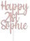 Personalised Acrylic Birthday Cake Topper by KreateSquare - Customised With Any Name, Any Age, Custom Colour – Birthday Cake Decoration (Rose Gold)