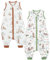 Teechodina Baby Schlafsack mit Füßen 2er Pack 100% Baumwolle 1.5 Tog Kinder Ganzjahres Schlafsack mit Beinenfür Jungen Mädchen, Eichhörnchenwald + Kirschkaninchen/1.5 Tog, 100cm/Baby Höhe 110-120cm