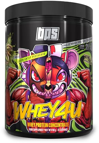 BPS Whey4U - Whey Protein Pulver aus Isolat und Konzentrat, 700g Eiweißpulver für Muskelaufbau, Grüne Antep Pistazie Geschmack
