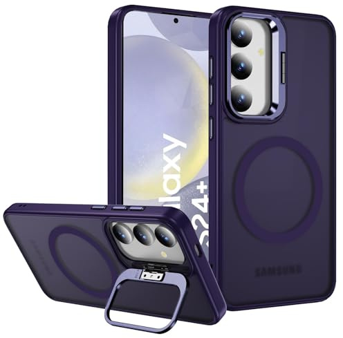 CoolGadget Case für Samsung Galaxy S24 Plus, kompatibel mit MagSafe Schlanke Schutzhülle mit Ringhalter und MagSafe-Unterstützung, Violett