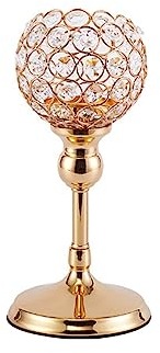 Kerzenständer aus Metall, Kerzenständer, Kristall, für Kaffee, Esstisch, Tafelaufsatz, Ständer, Kerzenständer, Hochzeit, Weihnachten, Heimdekoration (29,5 cm)