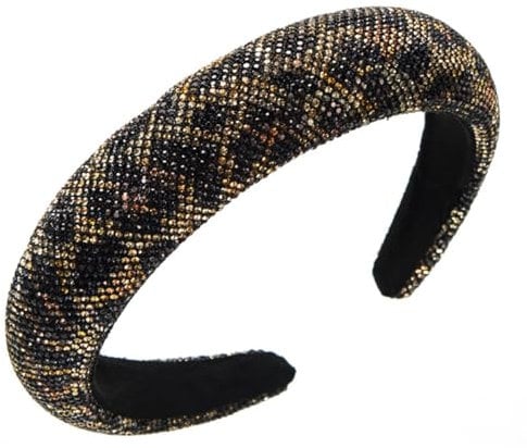 scicent Hairband Leopard Print Headbands Fashion No Slip Padded Hair Band Wide Bling Head Bands for Women Hair Accessories for Girls Party Headhoops - 26104