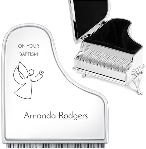 Maverton Personalised Stainless Steel Piano Box for woman, Kid | Treasure Box for connoisseur, Customised Jewellery Box with Piano Design For Birthday, Piano storage box for girl