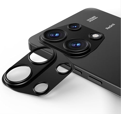 GIOPUEY Pellicola Fotocamera per Redmi Note 13 PRO 4G, [2 Pezzi] Protezione della Fotocamera in Metallo, [Resistente ai Graffi] [Non Interferisce con Il Tiro] [Facile Installazione] - Black