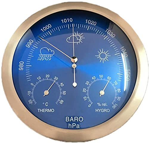 Wetterstation Analog, Analoge Wetterstation, Hochpräzises Barometer, 3 in 1 Temperatur, Luftfeuchtigkeit und Luftdruck, for Navigation, Luftfahrt, Bergsteigen, Landwirtschaft, Haushalt