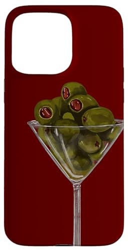 Martini Glass Green Olive Bartender Vodka Gin Cocktail Drink Case for iPhone 15 Pro Max