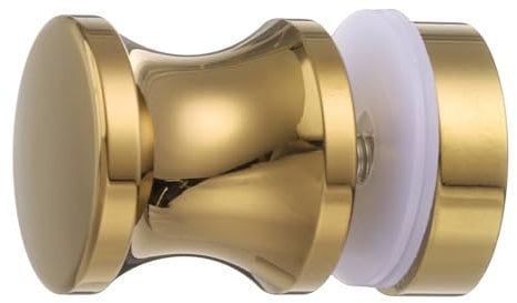 sourcing map Glass Door Handles, Round Sliding Shower Doors Knob Single Side Pull Handles with Screw Hardware Replacement Parts for 6-18mm Bathroom Glass Door(Gold,Umbrella Type)