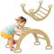 AIYAPLAY Arche Escalade Enfants, Arche bébé, Parcours motricité bébé, Aire de Jeux Bascule en Bois d'intérieur pour garçons & Filles, Tout-Petits de 18 à 48 Mois, Finition en Bois Naturel