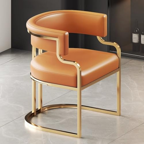 BVDHASDBT Esszimmerstühle – Arbeitsstuhl, stabile Metallbeine, gepolstertes Design, stabile Barhocker, für Wohnzimmer, Esszimmer, Lesezimmer, Wartezimmer (Orange)