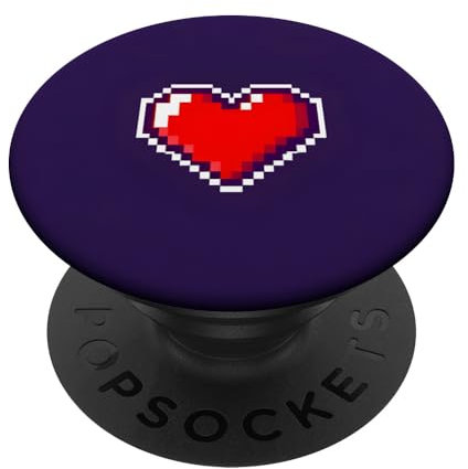Pixel Heart im Retro-Gaming-Design PopSockets Klebender PopGrip