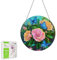Ginfonr Diamond Painting Kits Anhänger Blume Diamond wanddeko für türkranz sommer, haustür deko Schmetterling Diamantmalerei Sonnensegel, doppelseitige Hängekits für Fenster (20x20 cm)