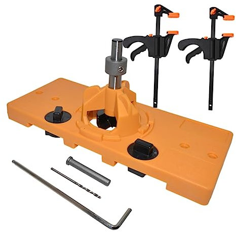 Holibanna 1satz Scharnierbohrschablone Mit Hinge Für Holzarbeiten Präzise Bohrführung Für Topfscharniere Für -projekte Und Möbelmontage Inklusive Klemmen