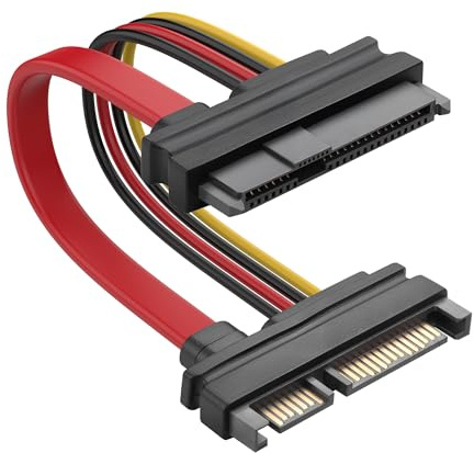 YAODHAOD SAS to SATA SFF-8482 - Adaptador convertidor (SAS de 29 pines a SATA de 22 pines, 30 cm)
