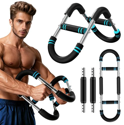 Twister Armtrainer, U-VKK 5-stufig Verstellbarer Brusttrainer (30-50 kg),tragbar mit abnehmbarem Design，fitnessgeräte für zuhause Für das Armmuskeltraining, Blau und Schwarz
