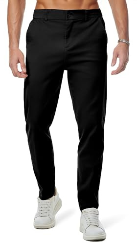 JMIERR Mens Chinos Trousers Cotton Slim Fit Pants Golf Trousers | Formal,Stretch,with Pockets,Tapered,Regular Fit Smart,Office Dress Pants,Suit trousers,Button