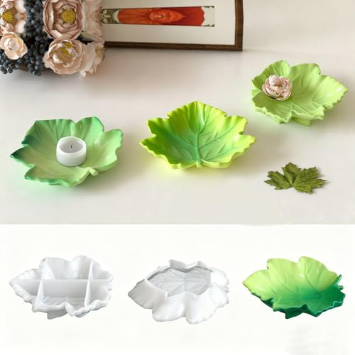 YRIHJIXQ Resin Molds Leaf Plate Silicone Mold for Epoxy Resin Casting Maple Leaf Storage Tray Mold