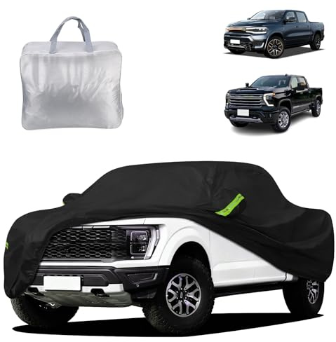 Blueshyhall Autoabdeckung Pickup Schwarz Kompatibel mit F-150, R-am, Silver-ADO, Tun-dra，600 x 250 cm Auto Abdeckplane Wasserdicht Vollgarage aus Baumwolle, Autoplane Schutzhülle Indoor Outdoor