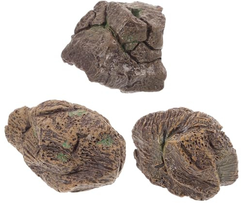 Artibetter 3 Stück Miniatur Resin Steine für Pflanzgefäße Aquarium Gartendekoration Wetterfest Langlebig für Außen und Innen Dekosteine Mediterran Farbverlauf Naturgetreu