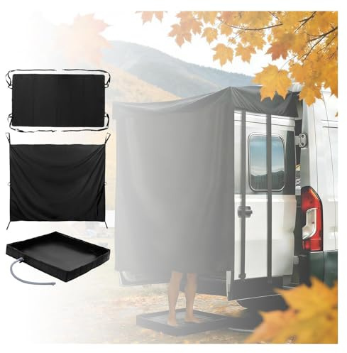 Include Veranda Per Roulotte, Tenda Da Doccia Per Camper, Piatto Doccia Portatile Set Da Tre Pezzi, Per Campeggio In Van E Viaggi In Camper